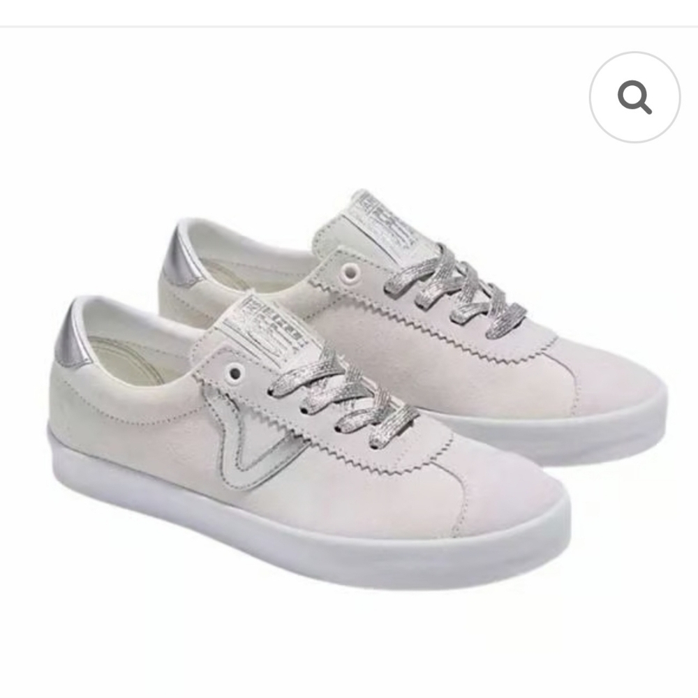 Vans Metallic Silver White Sport Low Sneaker  Women Size11  NEW